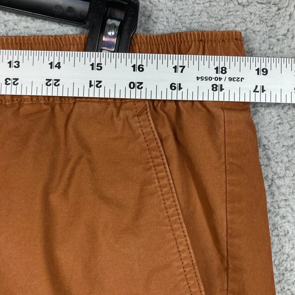 Eddie Bauer Chino Shorts Men XL Rust Orange Drawstring Elastic‎ Waist Stretch